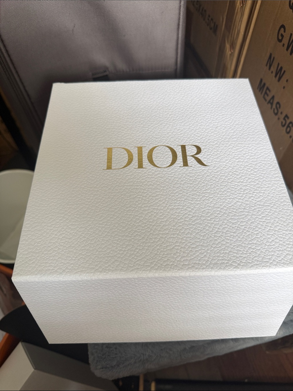 Dior White Box with Gold Logo